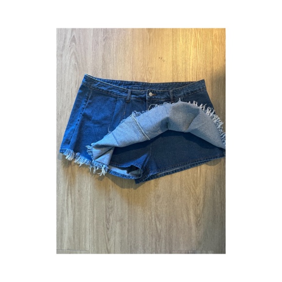 NWT sexy denim Skort skater hippie boho rockabilly punk size 22 - Picture 3 of 4